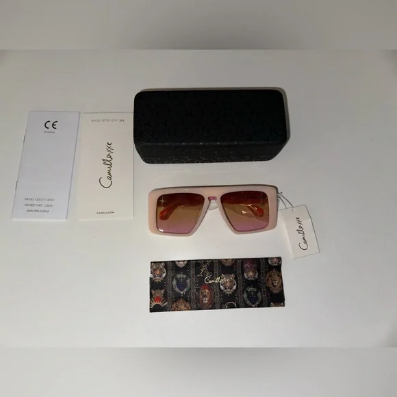 CAMILLA “Fully Booked” Ballet Pink oversized full face acetate boho sunglasses - Picture 6 of 7